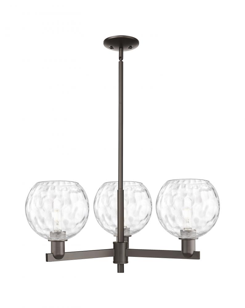 Athens Water Glass - 3 Light - 30 inch - Oil Rubbed Bronze - Stem hung - Pendant