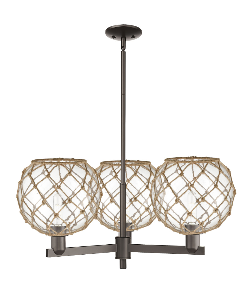 Farmhouse Rope - 3 Light - 32 inch - Oil Rubbed Bronze - Stem hung - Pendant