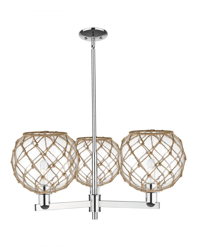 Farmhouse Rope - 3 Light - 32 inch - Polished Chrome - Stem hung - Pendant