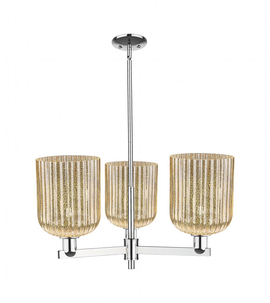 Bridal Veil - 3 Light - 30 inch - Polished Chrome - Pendant