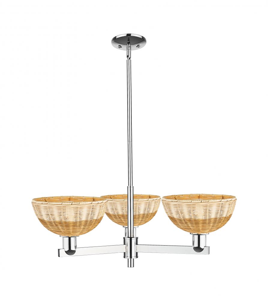 Bristol Natural II - 3 Light - 31 inch - Polished Chrome - Stem hung - Pendant