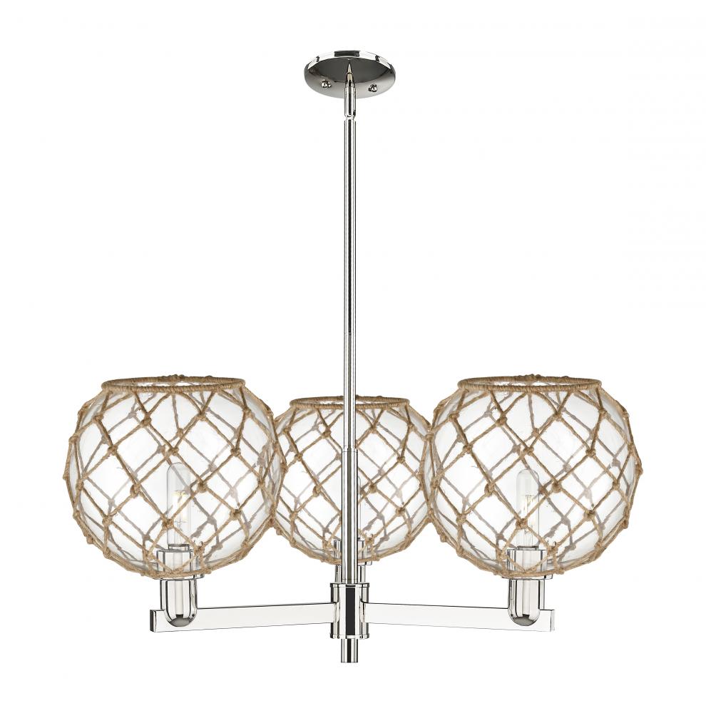 Farmhouse Rope - 3 Light - 32 inch - Polished Nickel - Stem hung - Pendant
