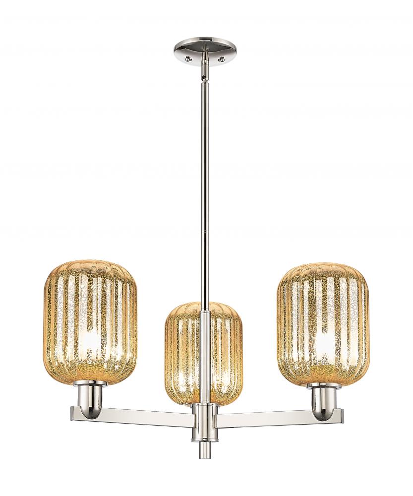 Preston Cylinder - 3 Light - 18 inch - Polished Nickel - Pendant