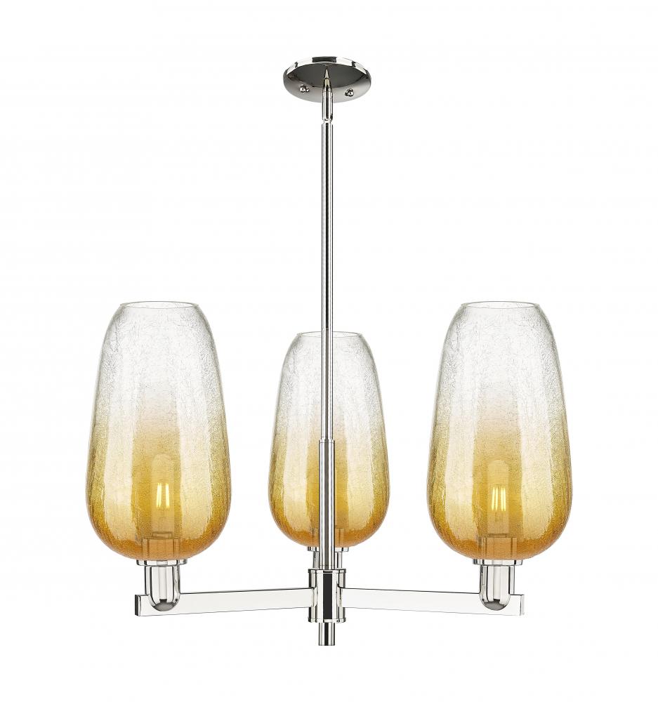 Brookhaven Flute - 3 Light - 18 inch - Polished Nickel - Pendant