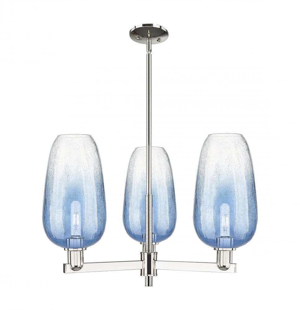 Brookhaven Flute - 3 Light - 18 inch - Polished Nickel - Pendant