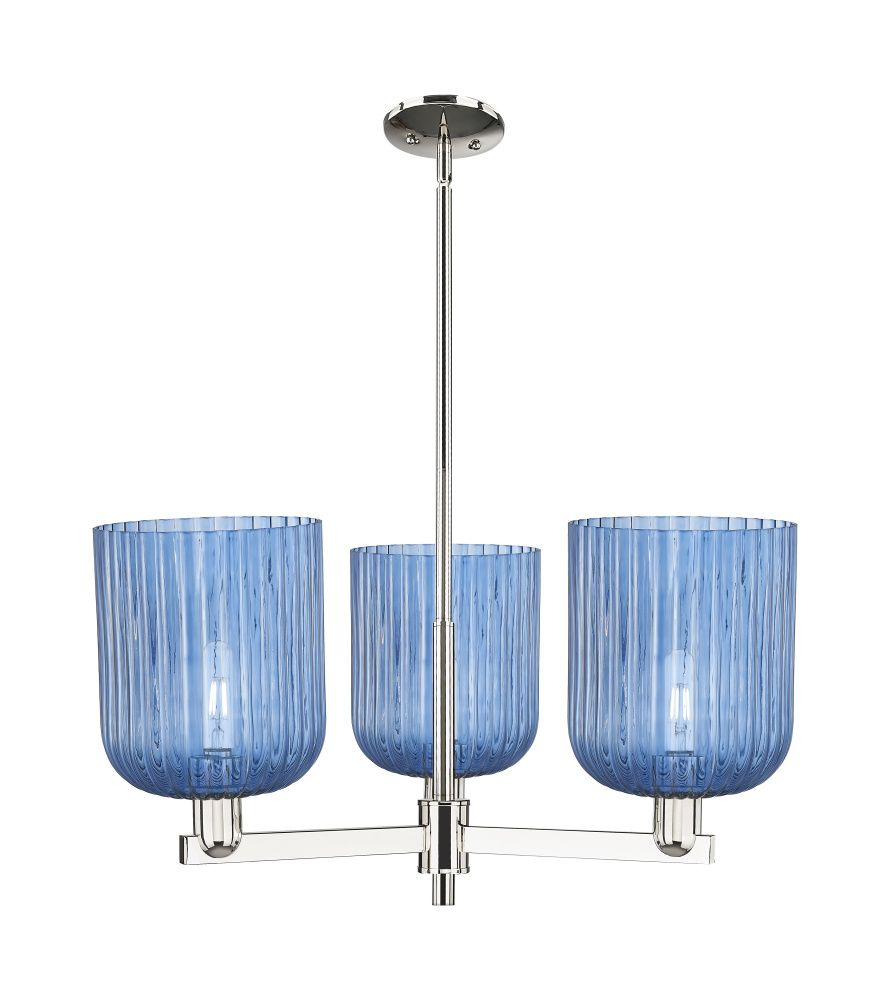 Bridal Veil - 3 Light - 30 inch - Polished Nickel - Pendant