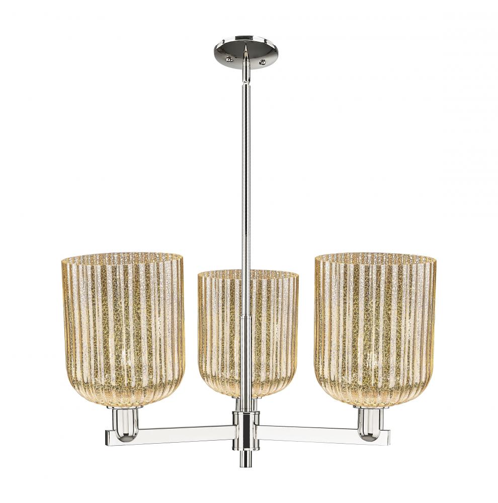 Bridal Veil - 3 Light - 30 inch - Polished Nickel - Pendant