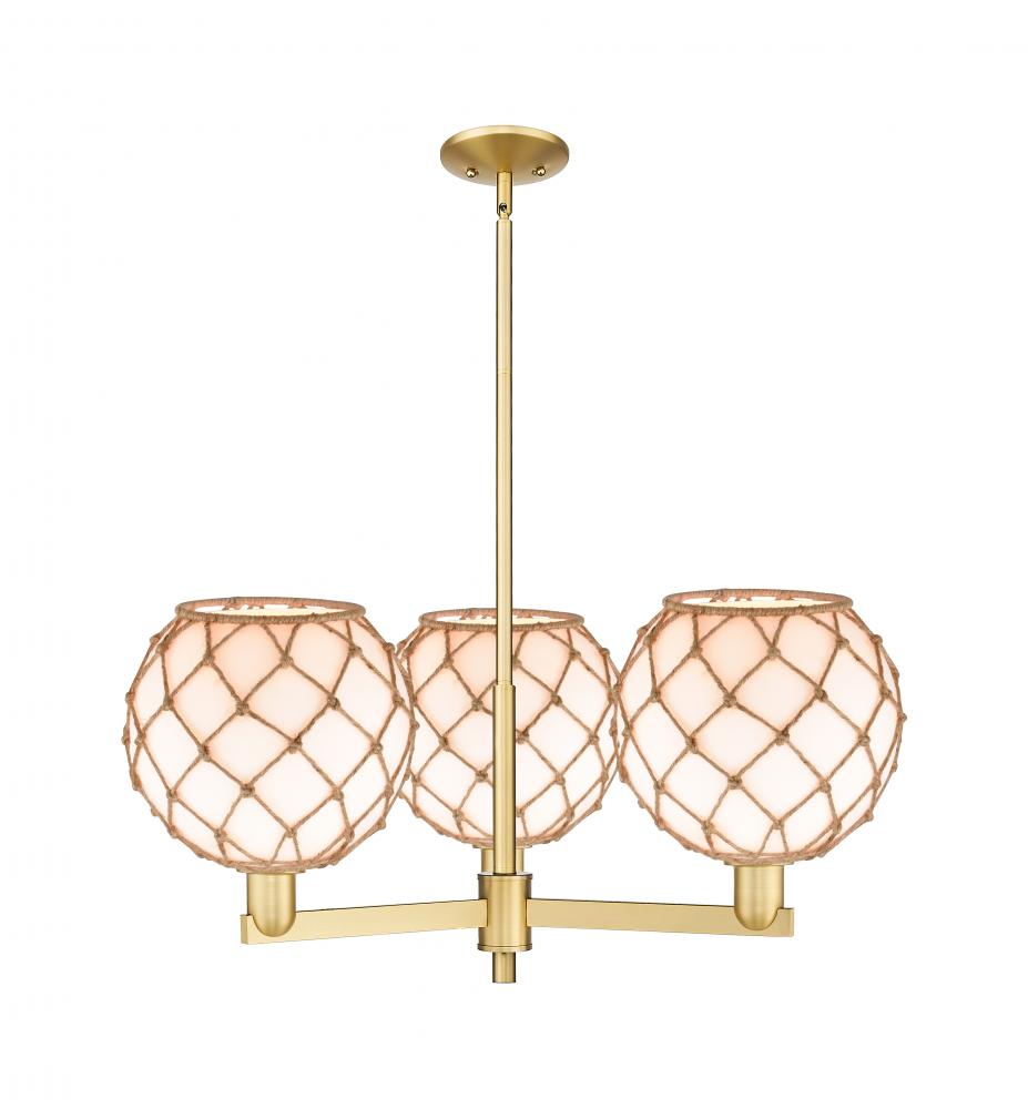 Farmhouse Rope - 3 Light - 32 inch - Satin Gold - Stem hung - Pendant