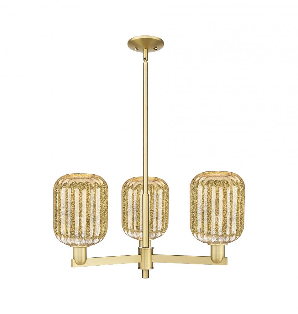 Preston Cylinder - 3 Light - 18 inch - Satin Gold - Pendant