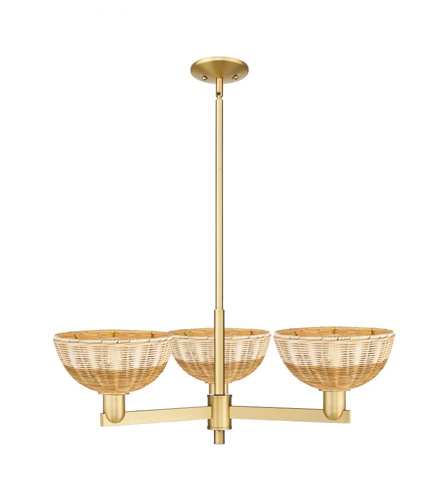 Bristol Natural II - 3 Light - 31 inch - Satin Gold - Stem hung - Pendant