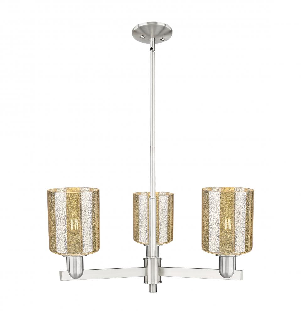 Cobbleskill - 3 Light - 27 inch - Satin Nickel - Stem hung - Pendant