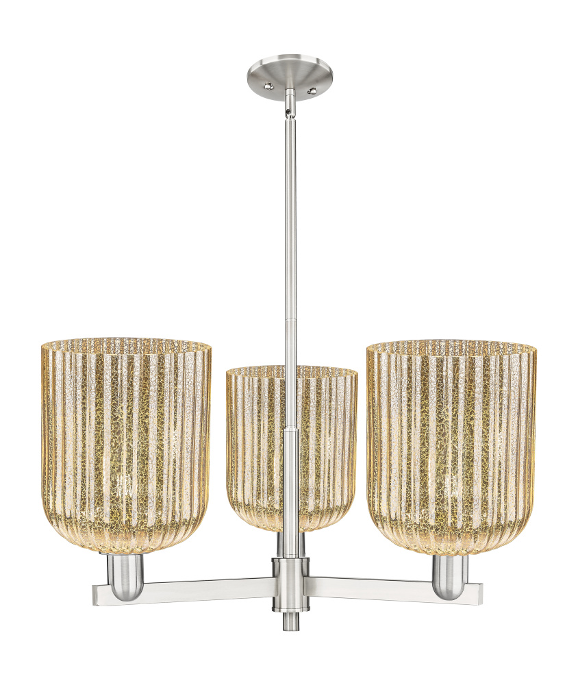 Bridal Veil - 3 Light - 30 inch - Satin Nickel - Pendant