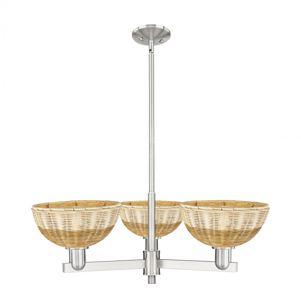 Bristol Natural II - 3 Light - 31 inch - Satin Nickel - Stem hung - Pendant