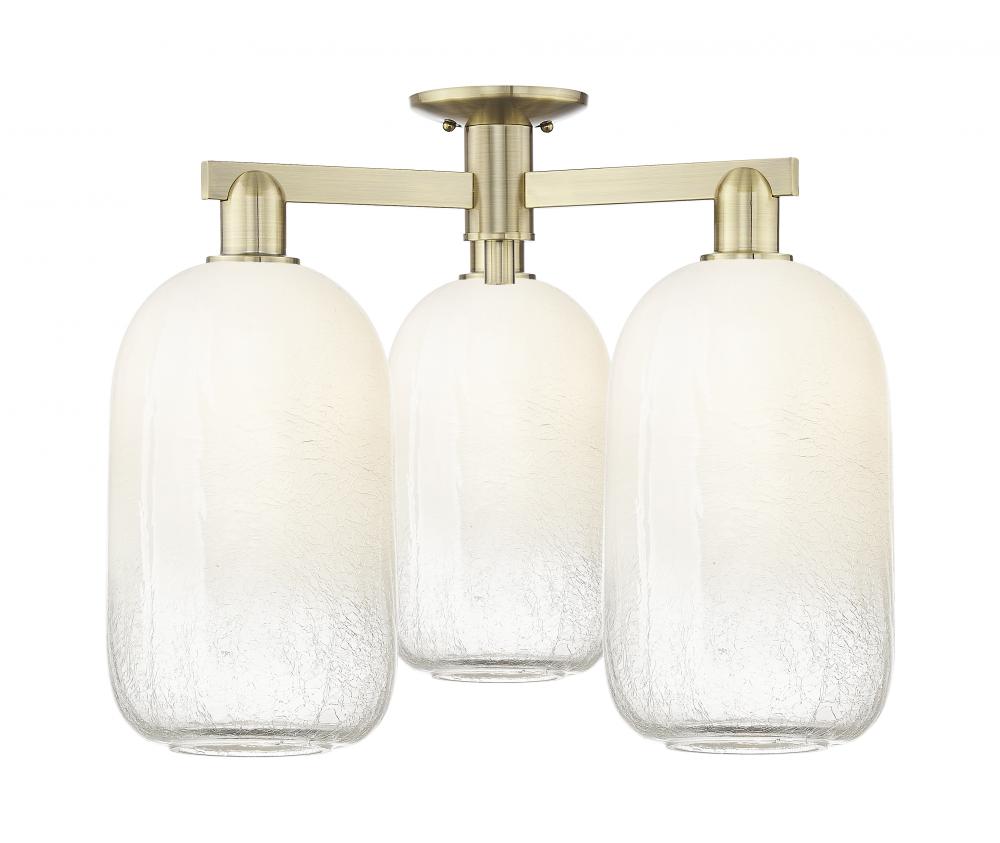Brookhaven Cloche - 3 Light - 6 inch - Antique Brass - Semi-Flush Mount