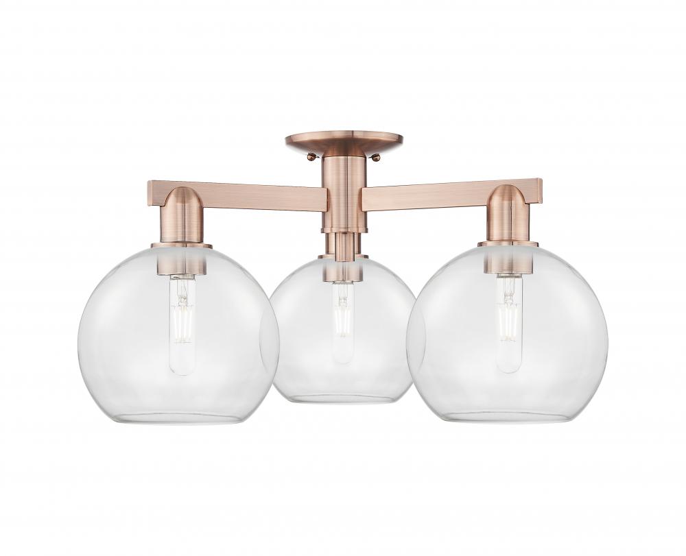 Athens - 3 Light - 26 inch - Antique Copper - Semi-Flush Mount