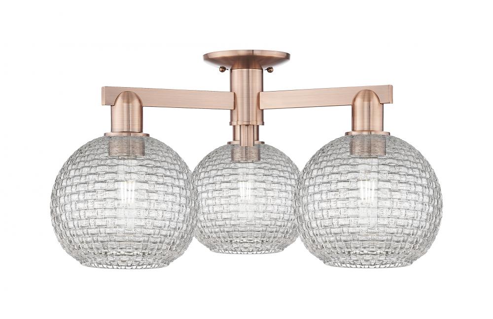 Athens - 3 Light - 26 inch - Antique Copper - Semi-Flush Mount