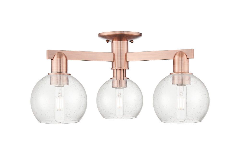 Athens - 3 Light - 23 inch - Antique Copper - Semi-Flush Mount