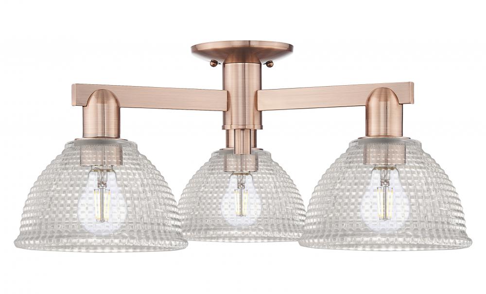 Arietta - 3 Light - 26 inch - Antique Copper - Semi-Flush Mount