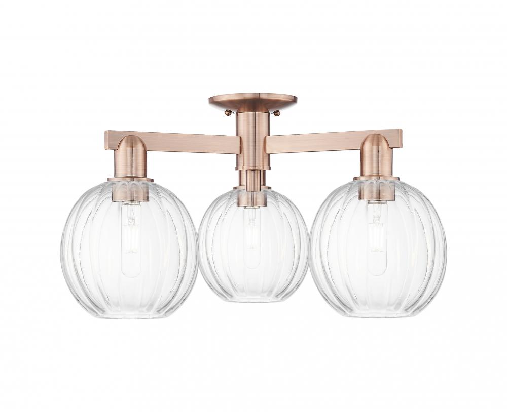 Preston Globe - 3 Light - 6 inch - Antique Copper - Semi-Flush Mount