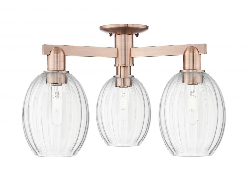 Preston Bulb - 3 Light - 6 inch - Antique Copper - Semi-Flush Mount