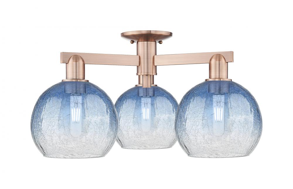Brookhaven Globe - 3 Light - 6 inch - Antique Copper - Semi-Flush Mount