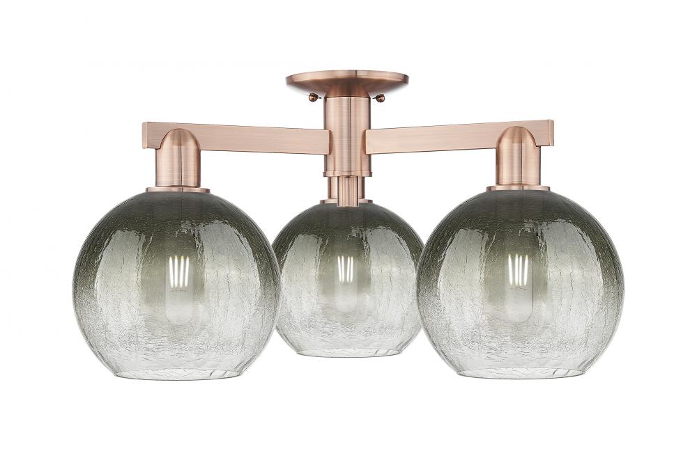 Brookhaven Globe - 3 Light - 6 inch - Antique Copper - Semi-Flush Mount
