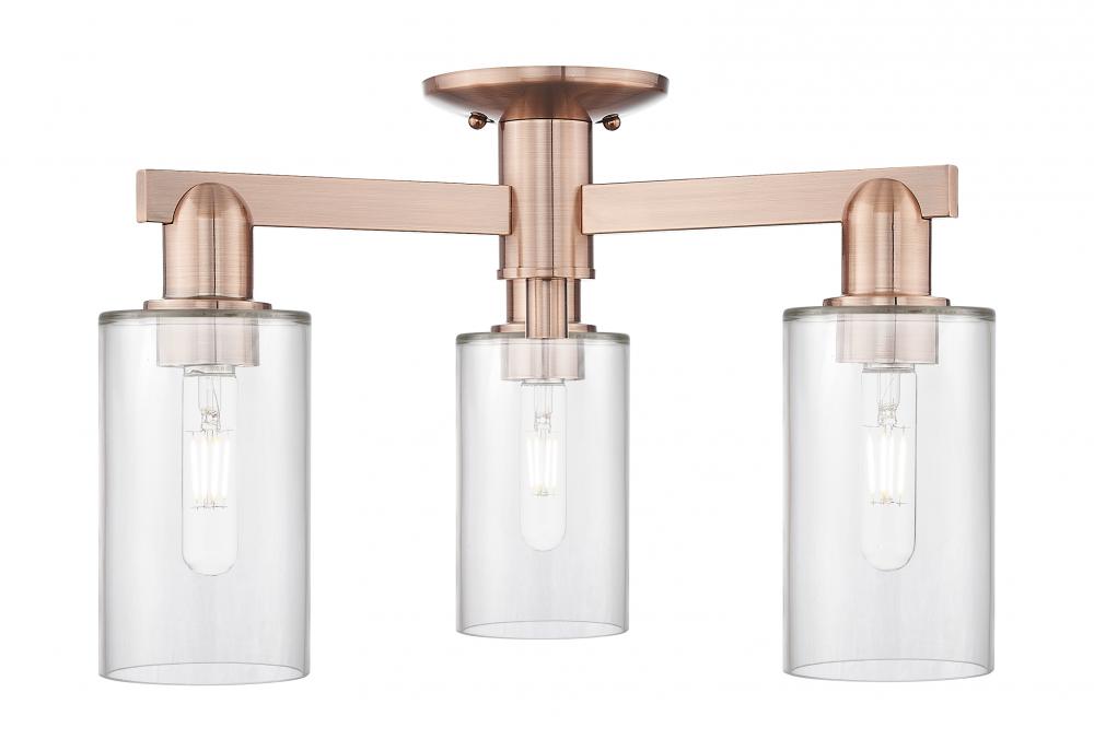 Clymer - 3 Light - 21 inch - Antique Copper - Semi-Flush Mount