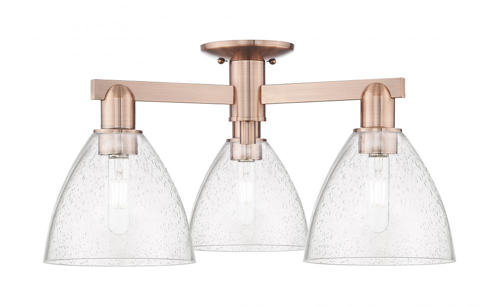 Bristol - 3 Light - 25 inch - Antique Copper - Semi-Flush Mount