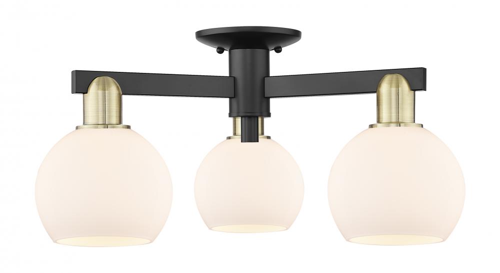 Athens - 3 Light - 23 inch - Black Antique Brass - Semi-Flush Mount