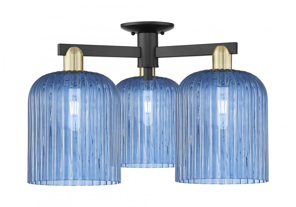 Bridal Veil - 3 Light - 26 inch - Black Antique Brass - Semi-Flush Mount