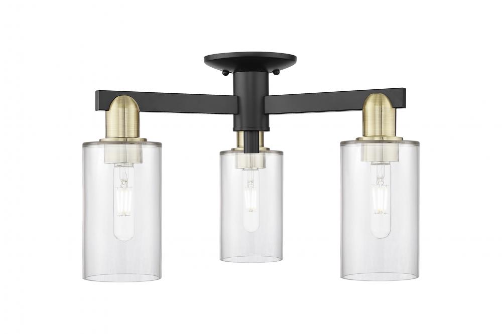 Clymer - 3 Light - 21 inch - Black Antique Brass - Semi-Flush Mount