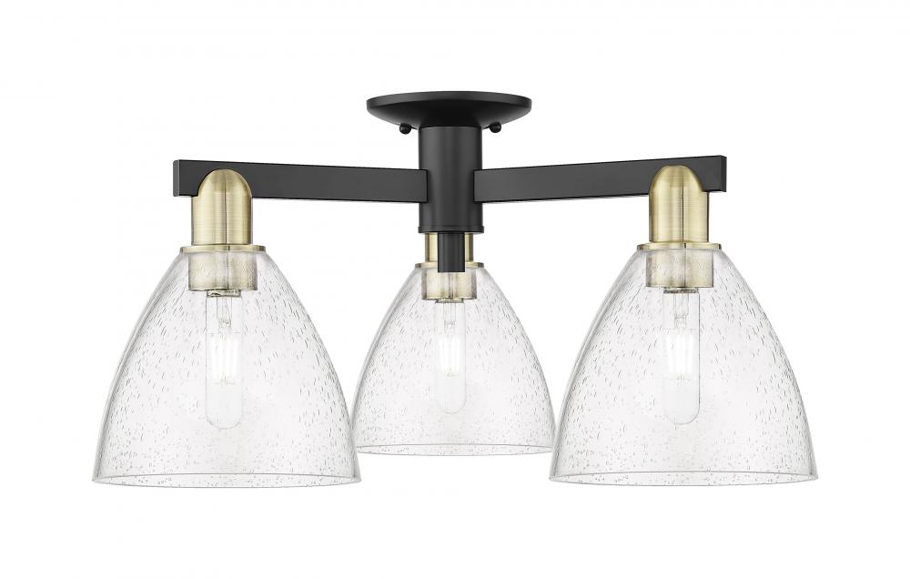 Bristol - 3 Light - 25 inch - Black Antique Brass - Semi-Flush Mount