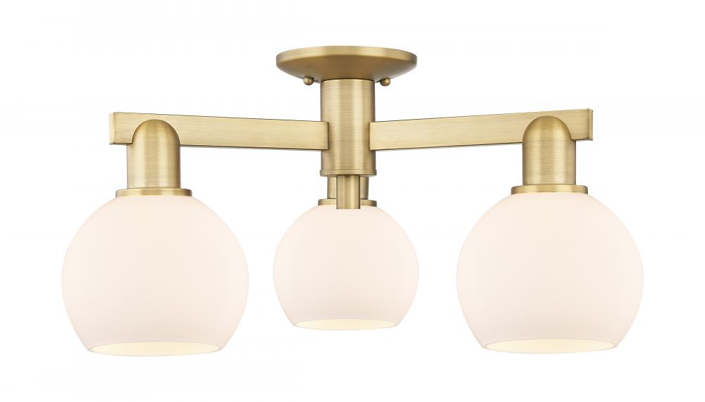 Athens - 3 Light - 23 inch - Brushed Brass - Semi-Flush Mount