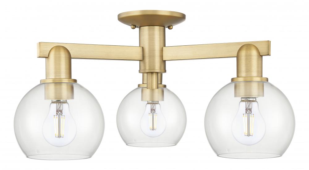 Athens - 3 Light - 23 inch - Brushed Brass - Semi-Flush Mount