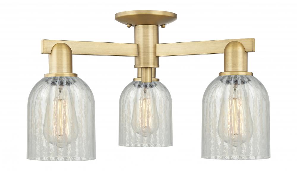 Caledonia - 3 Light - 23 inch - Brushed Brass - Semi-Flush Mount