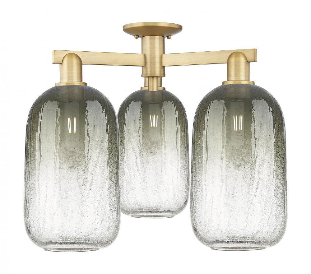 Brookhaven Cloche - 3 Light - 6 inch - Brushed Brass - Semi-Flush Mount