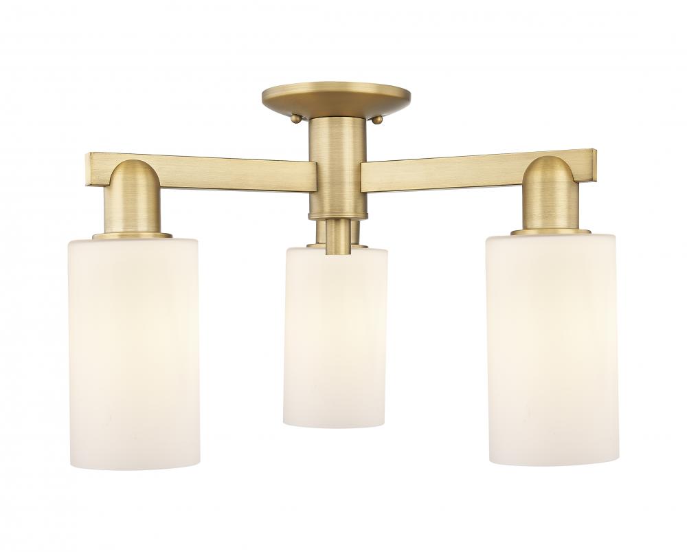 Clymer - 3 Light - 21 inch - Brushed Brass - Semi-Flush Mount