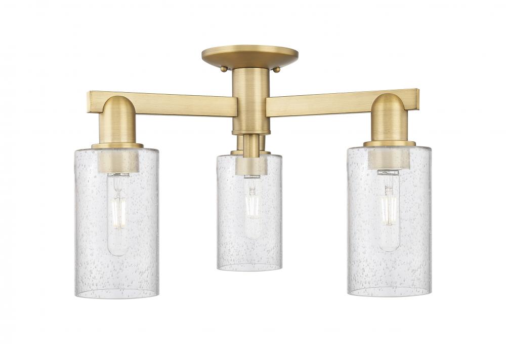 Clymer - 3 Light - 21 inch - Brushed Brass - Semi-Flush Mount