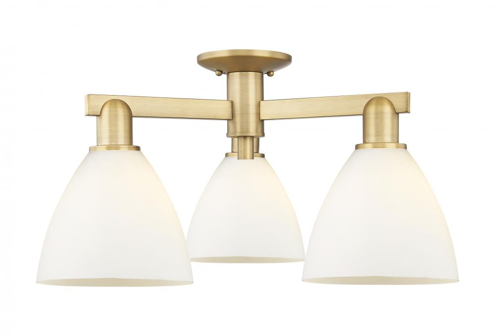 Bristol - 3 Light - 25 inch - Brushed Brass - Semi-Flush Mount