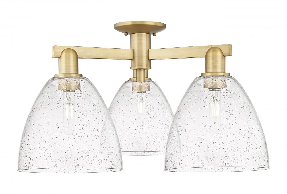 Bristol - 3 Light - 27 inch - Brushed Brass - Semi-Flush Mount