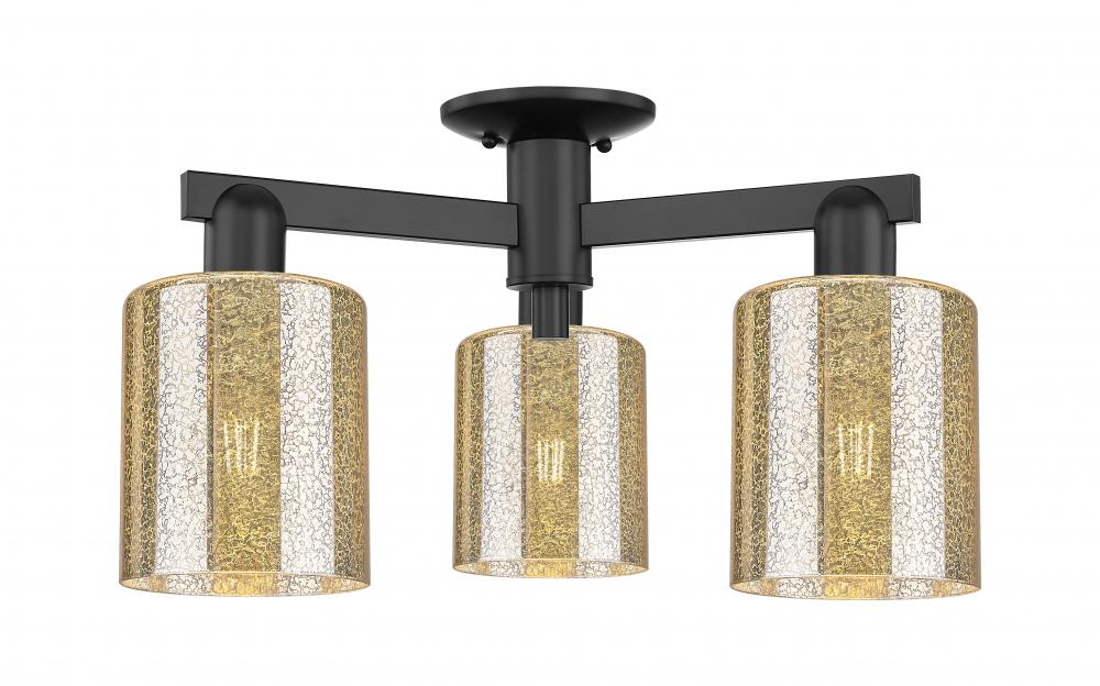 Cobbleskill - 3 Light - 23 inch - Matte Black - Semi-Flush Mount