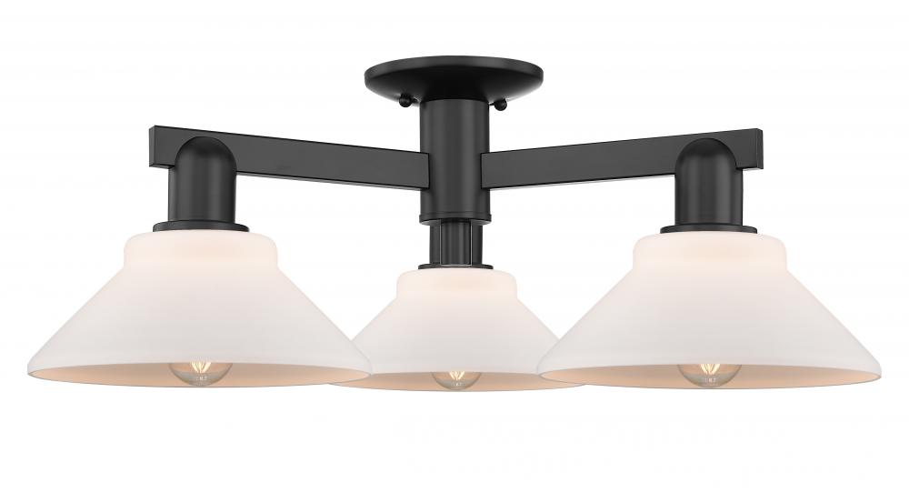 Orwell - 3 Light - 26 inch - Matte Black - Semi-Flush Mount