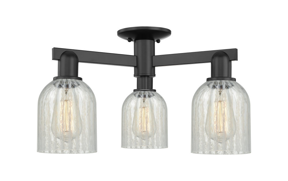 Caledonia - 3 Light - 23 inch - Matte Black - Semi-Flush Mount