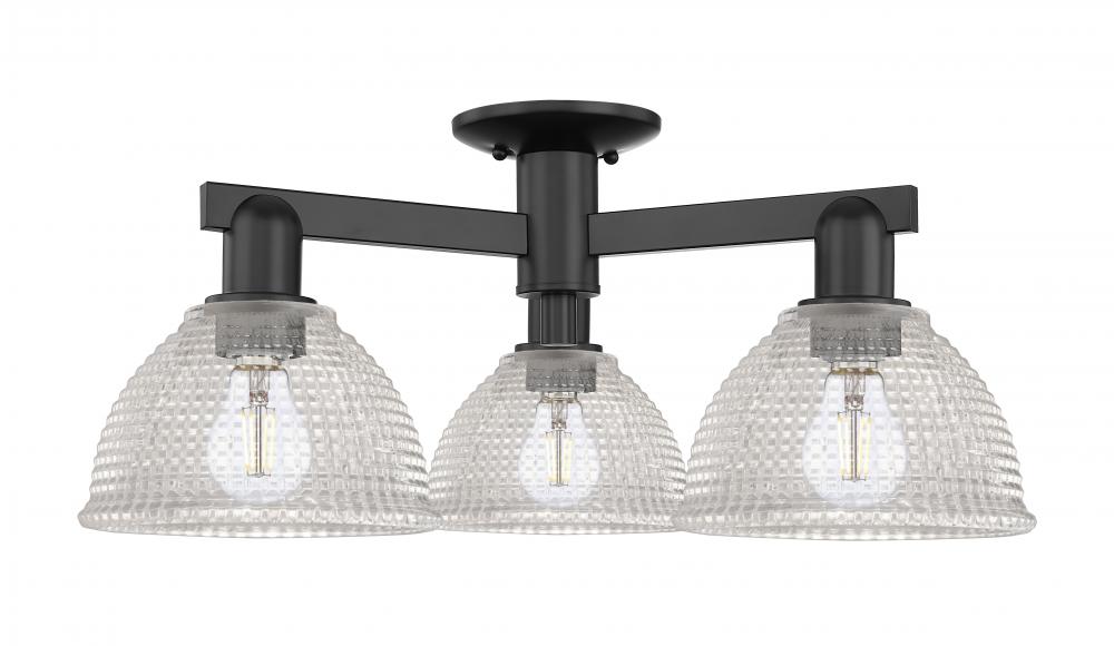 Arietta - 3 Light - 26 inch - Matte Black - Semi-Flush Mount