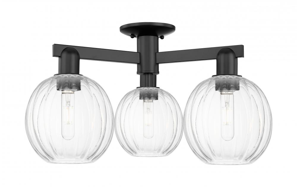 Preston Globe - 3 Light - 6 inch - Matte Black - Semi-Flush Mount