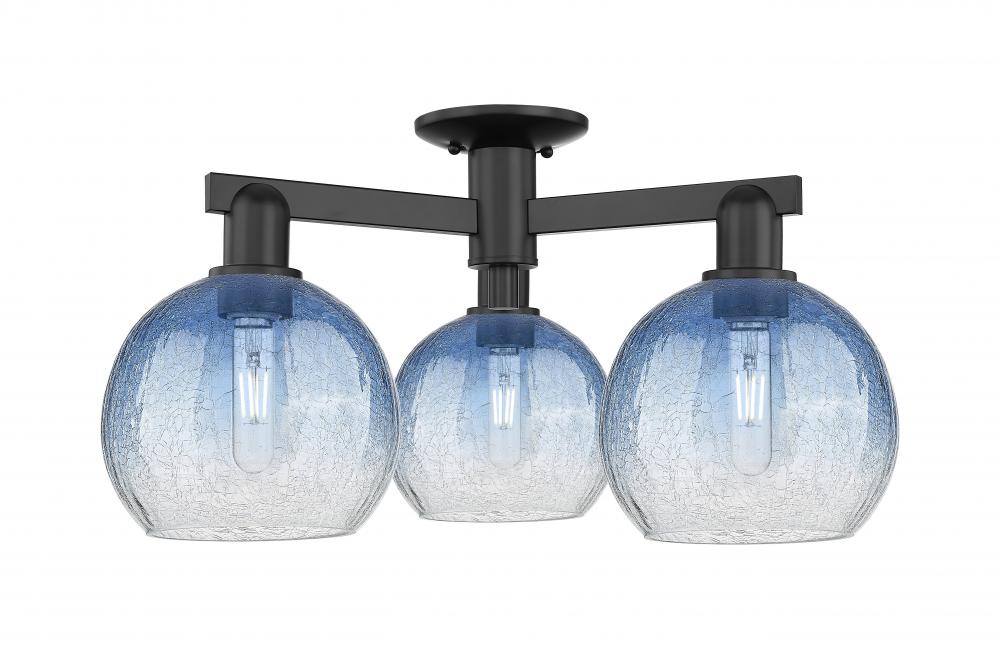 Brookhaven Globe - 3 Light - 6 inch - Matte Black - Semi-Flush Mount