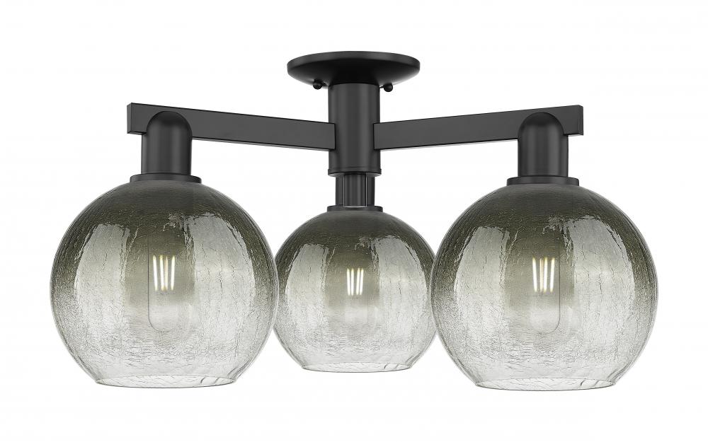 Brookhaven Globe - 3 Light - 6 inch - Matte Black - Semi-Flush Mount