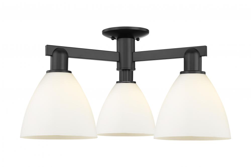 Bristol - 3 Light - 25 inch - Matte Black - Semi-Flush Mount