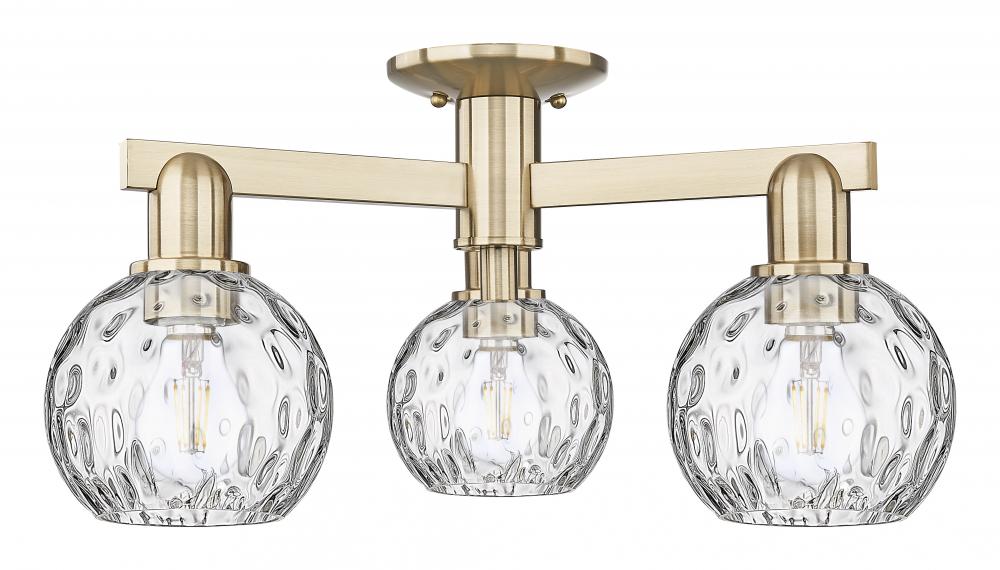 Athens Water Glass - 3 Light - 24 inch - Champagne Bronze - Semi-Flush Mount