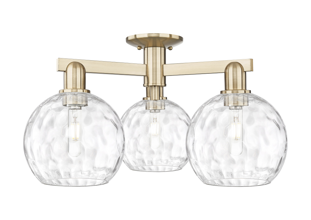 Athens Water Glass - 3 Light - 26 inch - Champagne Bronze - Semi-Flush Mount